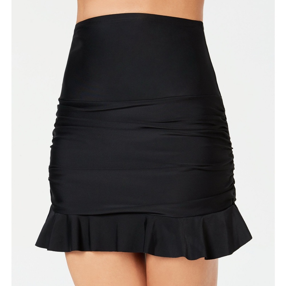 Ruffled Swim Skirt, Bathing suit Bottom, Black, Size 12 , New with Tags